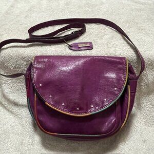VINTAGE iSanti leather purse, Made in Italy, Purple